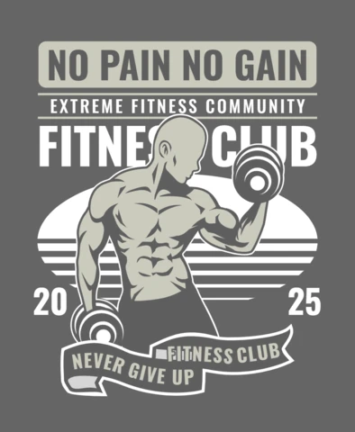 Szablon projektu koszulki klubu fitness bez bólu nie ma zysku