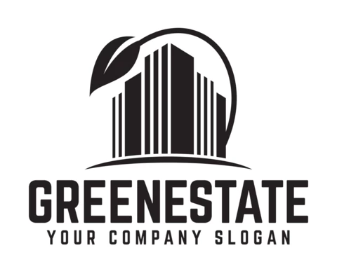 Green State Leaf Logo Design Template