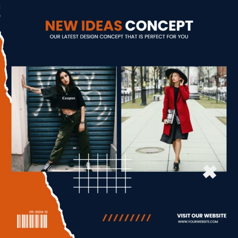 Modelo de design de post de mídia social para novos produtos de moda