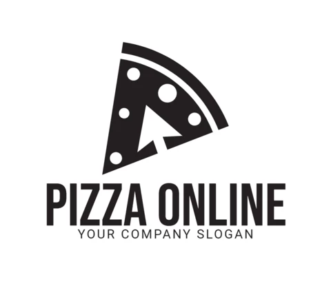 Pizza online food restaurant logo design template
