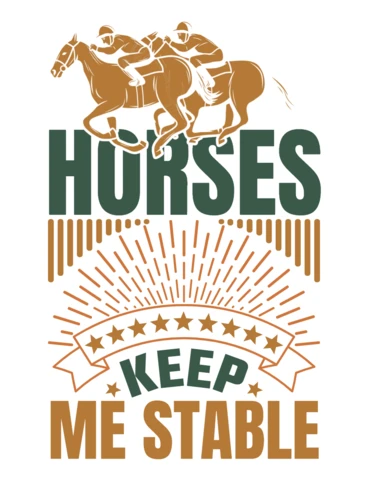 Vintage paardenracesjabloon: houd me stabiel grafisch kunstwerk