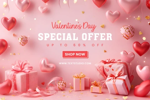 Plantilla de diseño de rebajas de San Valentín con ofertas y descuentos especiales