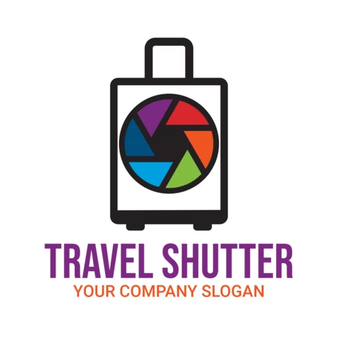 Travel Camera Shutter Logo Design Template