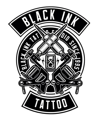 Black Ink Tattoo T-Shirt Design Template