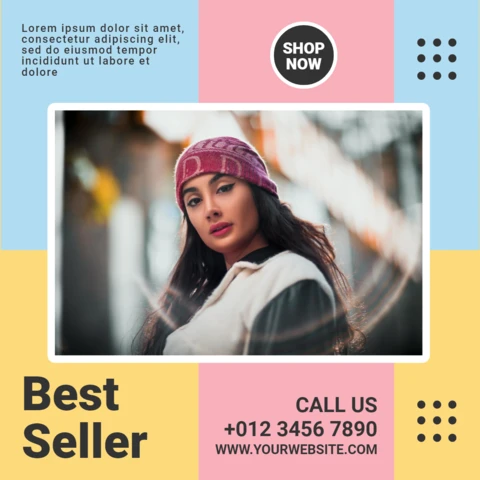 Designvorlage für Instagram-Beiträge zu Bestsellern im Bereich Mode