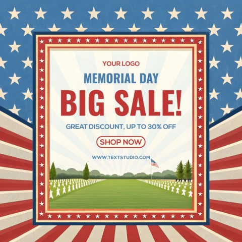 Template di vendita per il giorno della memoria patriottica - design modificabile per promozioni