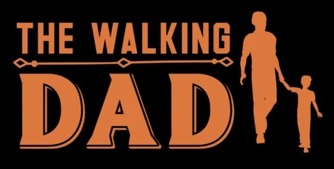 Walking Dad Vintage Style Design Template for Customizable Apparel