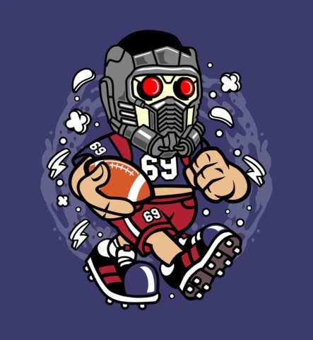 Modèle de conception de t-shirt de personnage de dessin animé de football Star Lord