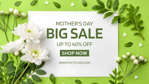 Elegant Floral Mother's Day Sale Template Design - Editable Promotional Graphic