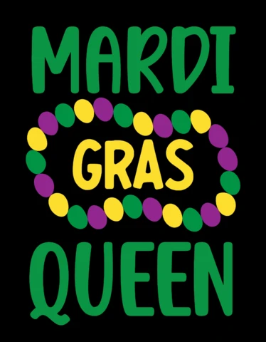 Modèle de design pour la reine du Mardi gras - typographie festive et colorée