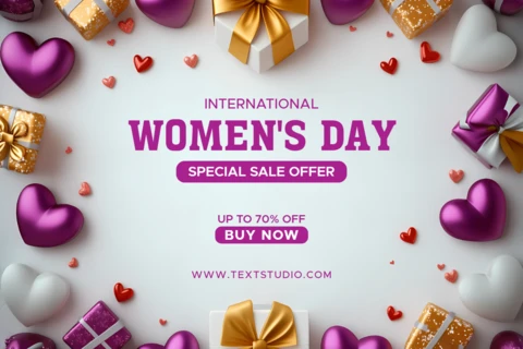 Editable Women's Day Sale Design Template with Special Offers