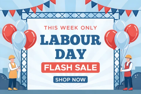 Labor Day Flash Sale Design Template - Festive and Colorful Promotional Layout
