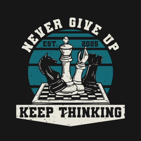 Vintage Chess Board Logo Design Template