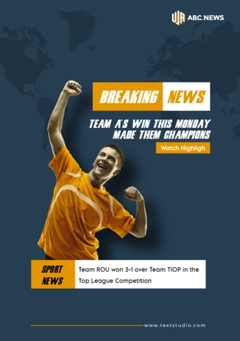 Poster giallo minimalista di notizie sportive