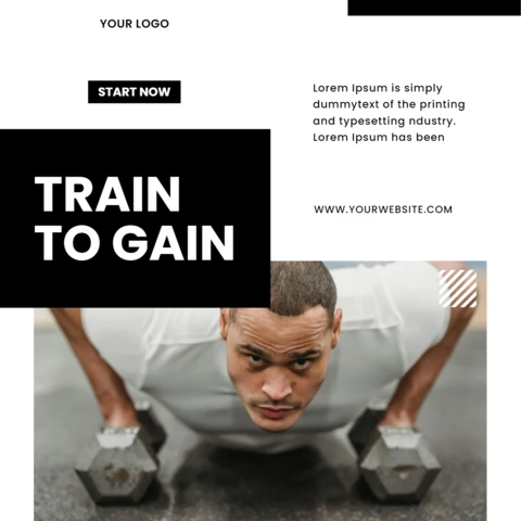 Bodybuilding Center Social Media Post Design Template
