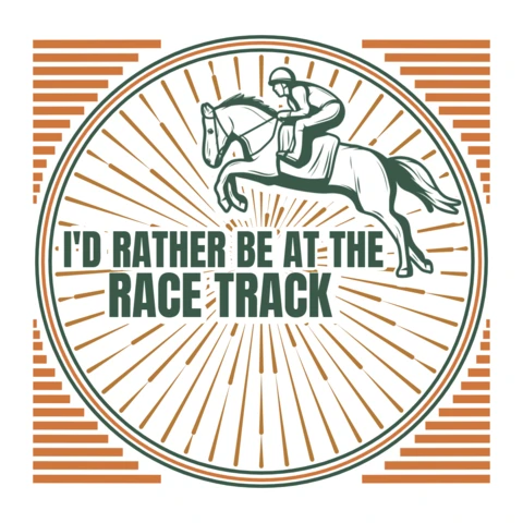 Vintage Race Track Design Template with Equestrian Graphics
