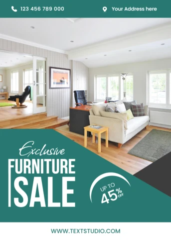 Modern Furniture Sale Template Design for Promotional Flyers