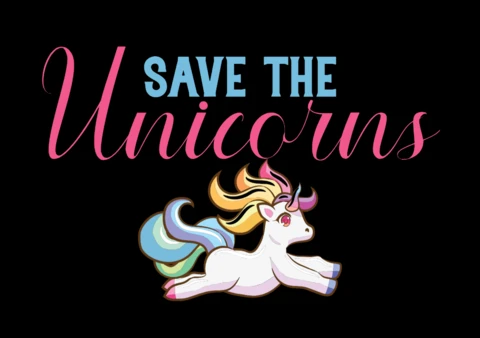 Save The Unicorn Typography T-shirt Design Template