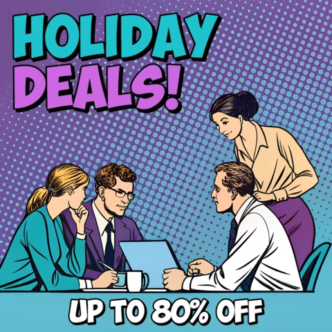 Pop Art Holiday Deals Promotional Template for Marketing Flyers