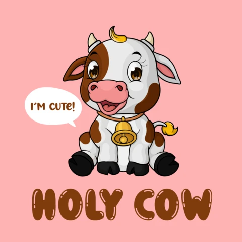 Vaca de dibujos animados para el diseño de productos infantiles