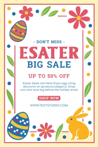 Colorful Easter Sale Design Template for Festive Promotions