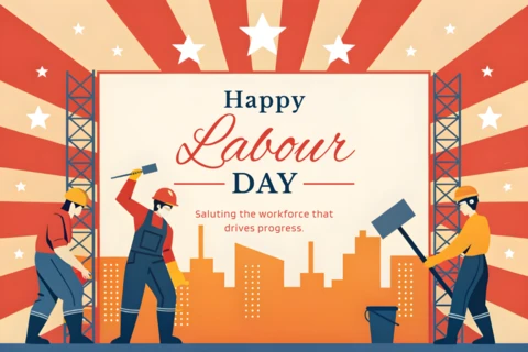 Retro Labour Day Celebration Template – Editable Design for Workforce Appreciation