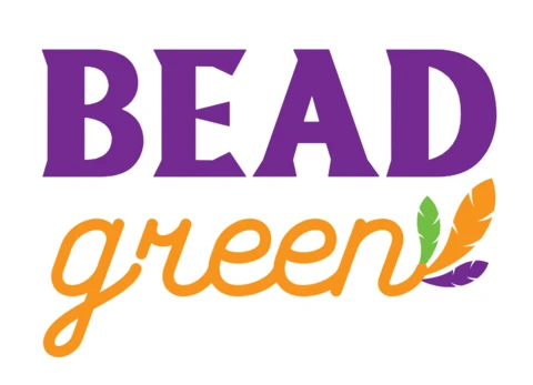 Plantilla de diseño verde de cuentas vibrantes con tipografía juguetona