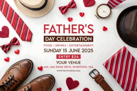 Elegant Father's Day Gift Sale Template with White and Red Design