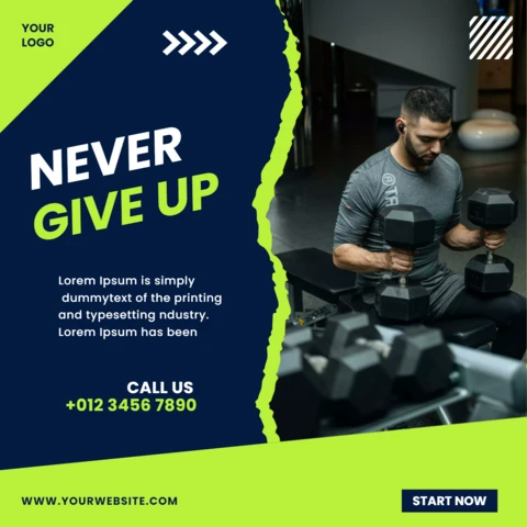 Scratch And Neon Green Gym Promotional Instagram Story Design Template