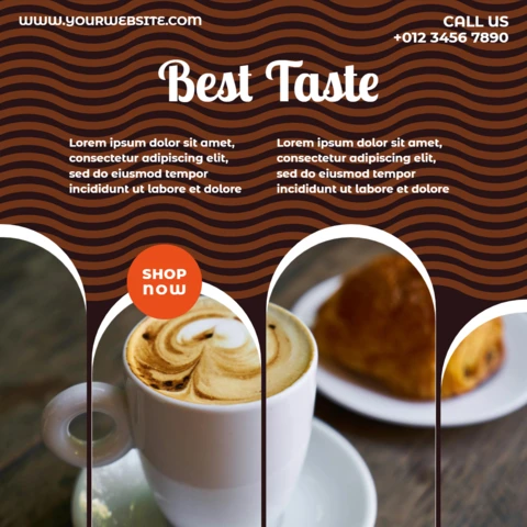 Best taste coffee plantilla de diseño de post de instagram