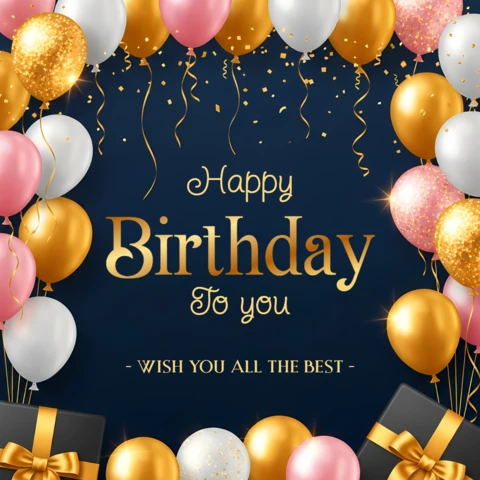 Elegant Birthday Balloon Design Template for Festive Invitations