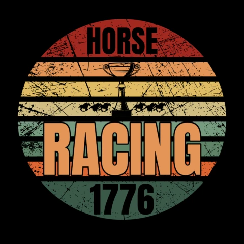 Vintage carreras de caballos 1776 trofeo plantilla de diseño de camiseta