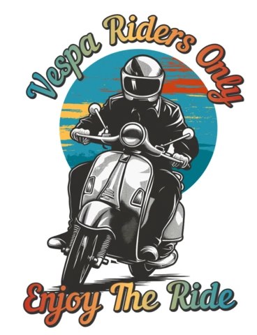 Les conducteurs de Vespa profitent seulement de la balade et embrassent la liberté - modèle de design de t-shirt.
