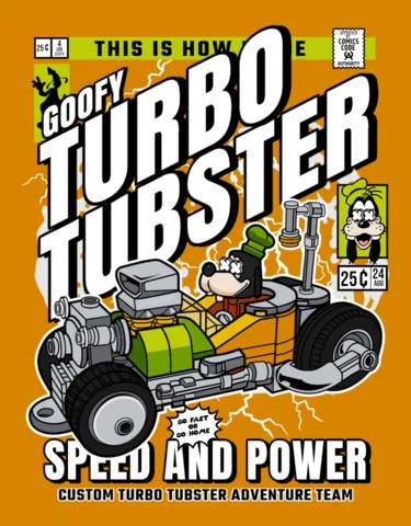Goofy Turbo Tubster Cartoon Character Magazine Cover Design Template