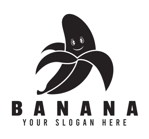 Plantilla de diseño de logo de plátano negro