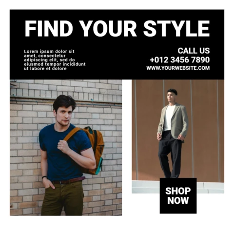 Minimalist Menswear Advertising Instagram Post Design Template