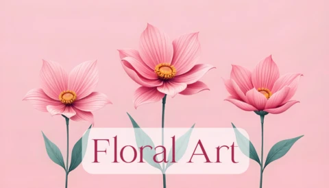Floral Art Design Template for Elegant Invitations