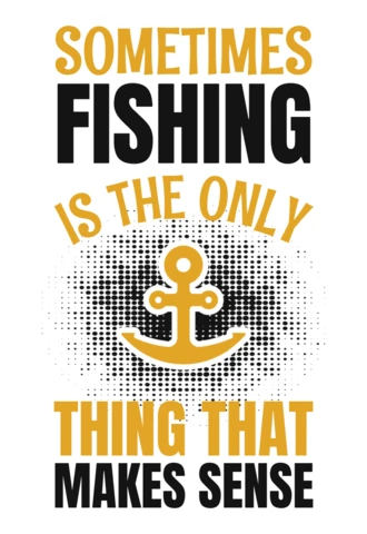 Bold Typography Fishing Quote Design Template