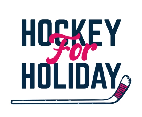 Hockey For Holiday With Hockey Stick Vintage T-shirt Design Template