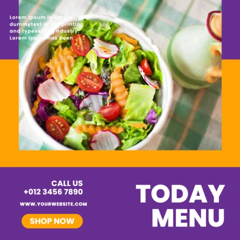 Purple Dashing Social Media Post Design Template