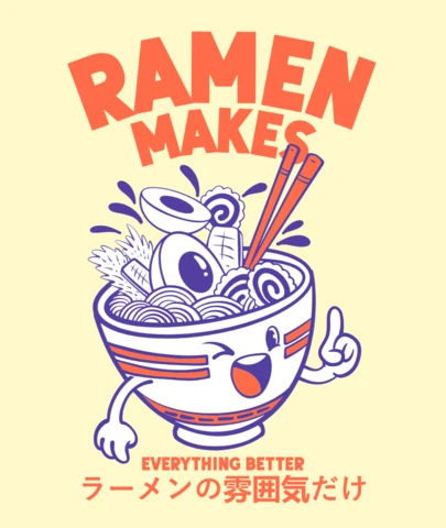 Modèle de design de ramen ludique pour des créations culinaires amusantes