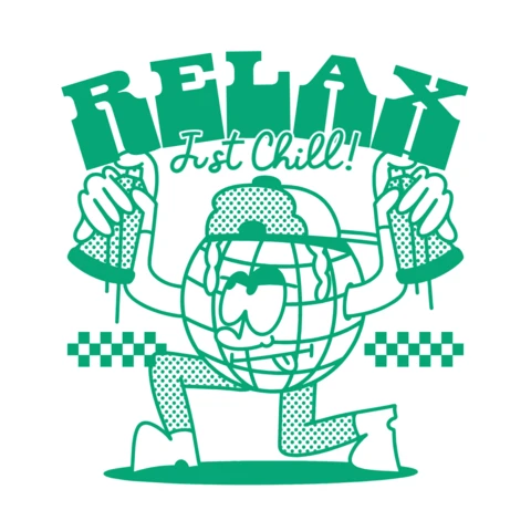 Retro Chill Vibes Design Template for Relaxation Graphics