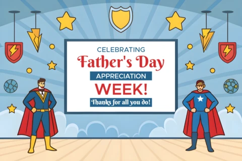 Superhero-Themed Father's Day Appreciation Week Design Template