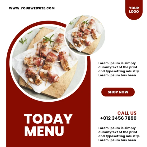 Impactful Ad Restaurant Instagram Post Design Template