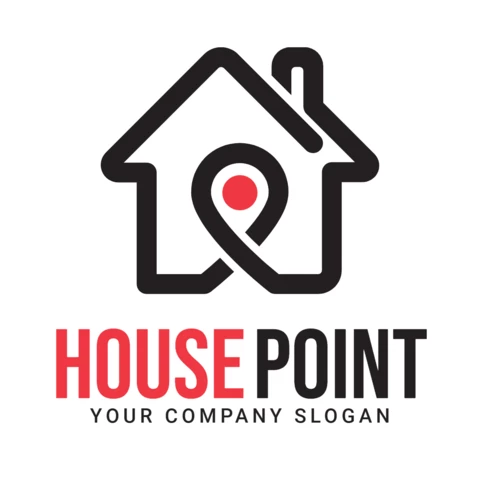 Plantilla de diseño de logotipo de punto de casa