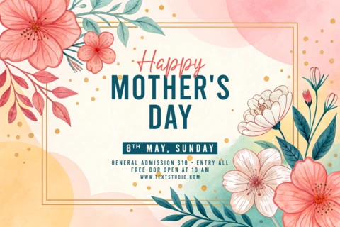 Floral Mother's Day Celebration Template - Editable Design for Festive Events