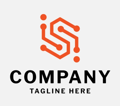 Modello di logo per la tecnologia Initial s