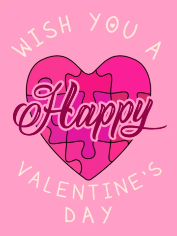Valentines Day Wishes Heart T-shirt Template Design