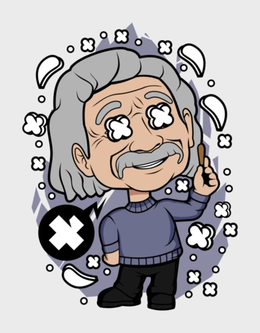 Einstein, personnage de dessin animé, modèle d'affiche de la culture pop