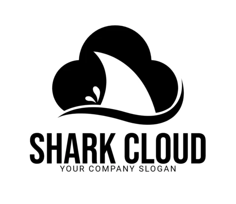 Shark Cloud Logo Design Template